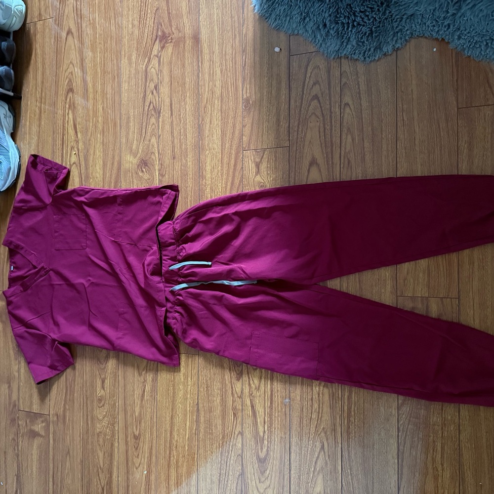 Women's Burgundy Pants & Top Set